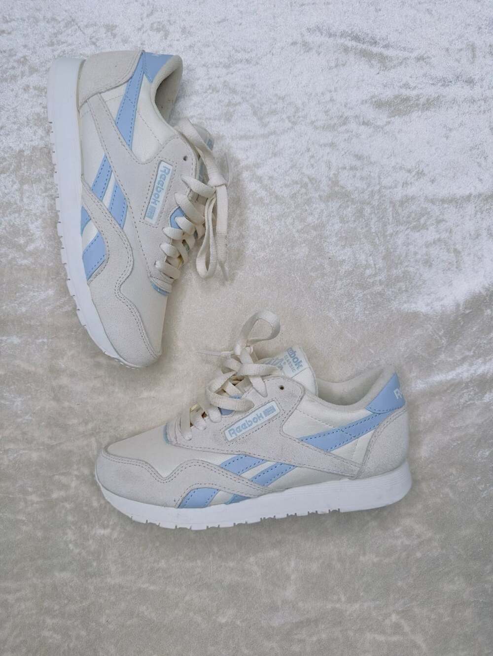 Reebok Classic Nylon Women's Shoes Bone Pale Blue Chalk
